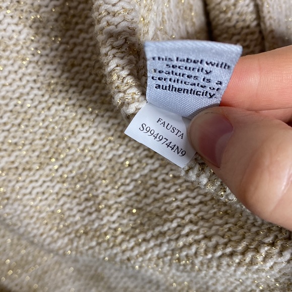 Diane von Furstenberg Fausta gold speckled sweater cardigan size S - Picture 10 of 11